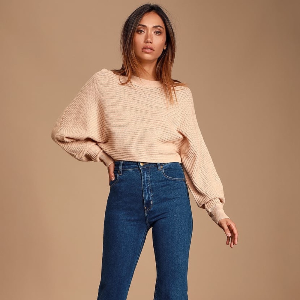 Lulu’s Knit Dolman Sleeve Cropped Sweater